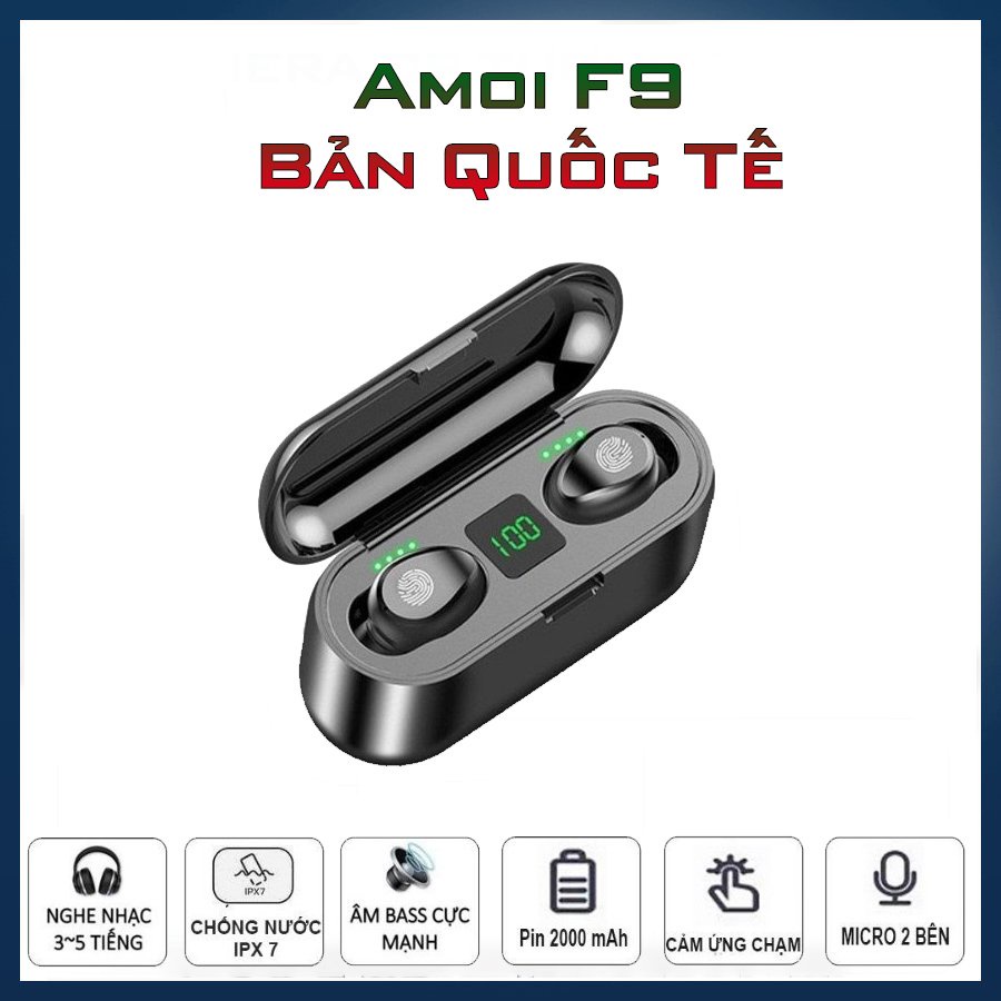 [Tai nghe không dây] Tai nghe Không dây Amoi F9 - Bluetooth 5.0 - Pin 280 giờ - Chống nước IPX7